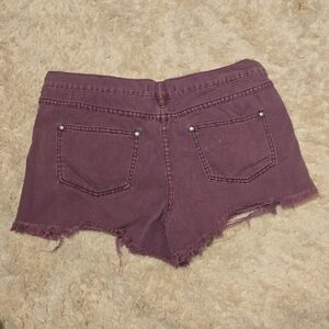 Free People Purple Distressed Jean Shorts